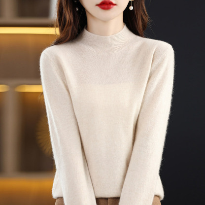 精巧裁ち 無地 カジュアル シンプル 長袖 ニット