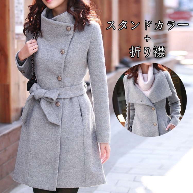 無地 カジュアル シンプル 長袖 レンチコート