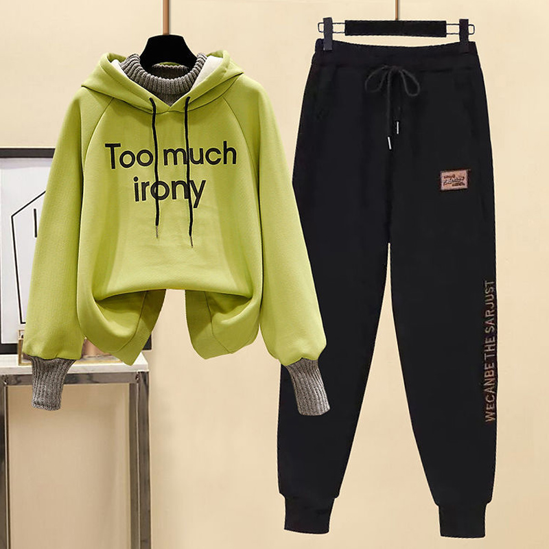 着回し力抜群 レディース アルファベット フード付き 上下セット