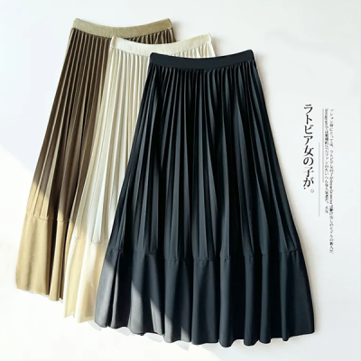 華やか プリーツ ロング スカート