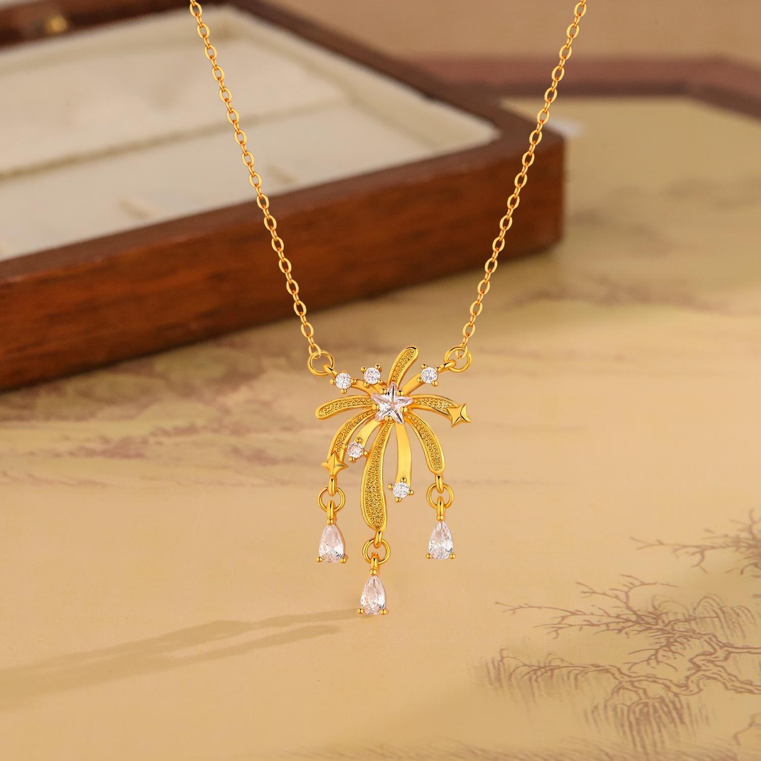 花火モチーフのエレガントネックレス