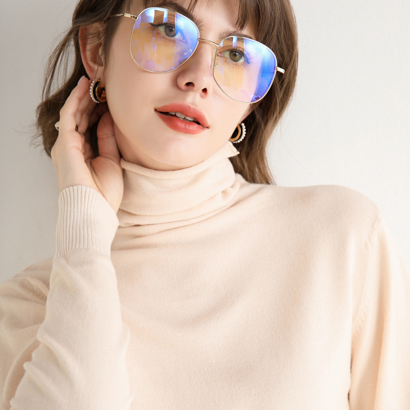 無地 カジュアル シンプル タートルネック ニットセーター