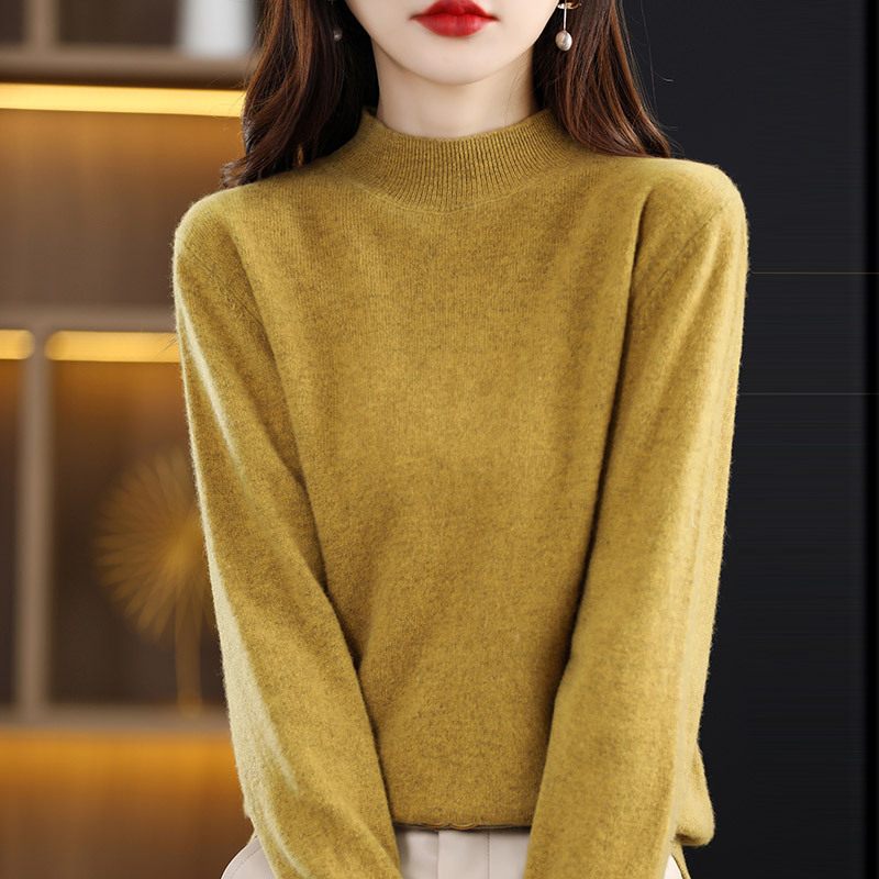 精巧裁ち 無地 カジュアル シンプル 長袖 ニット