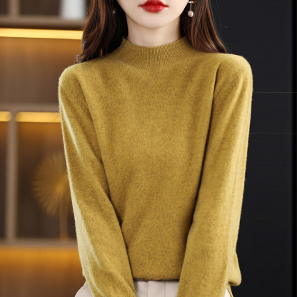 精巧裁ち 無地 カジュアル シンプル 長袖 ニット