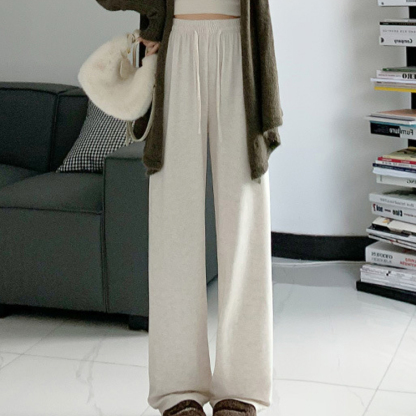 ふわふわ ソフト ウール スリム ストレート パンツ