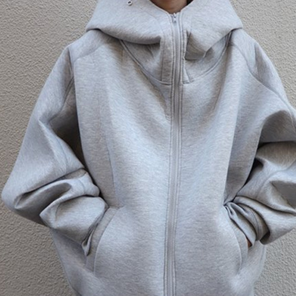 完璧なデザイン 無地 カジュアル シンプル 長袖 フード付き カーディガン