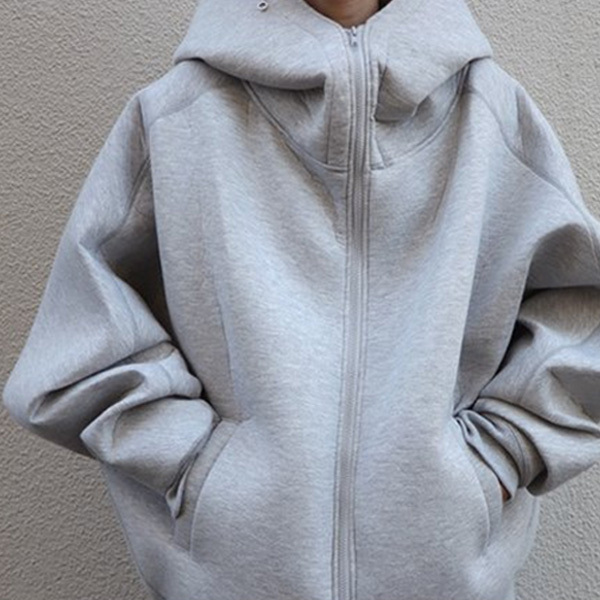 完璧なデザイン 無地 カジュアル シンプル 長袖 フード付き カーディガン
