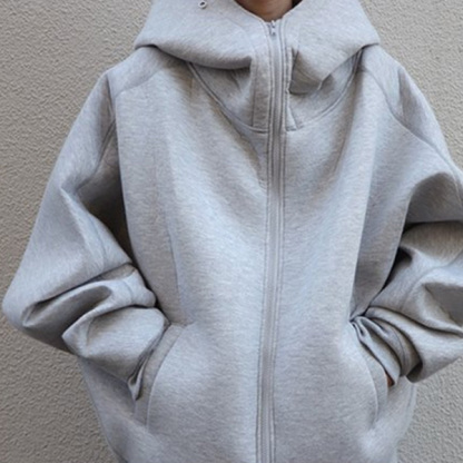 完璧なデザイン 無地 カジュアル シンプル 長袖 フード付き カーディガン