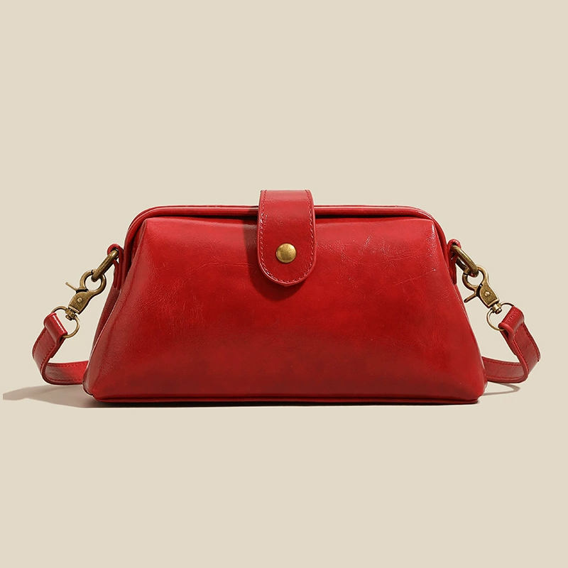 レトロ本革ショルダーバッグ