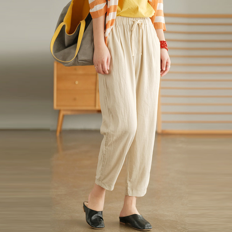 ロング丈 ハイウエスト レギュラー丈 Vネック 無地 カジュアル   シンプル パンツ