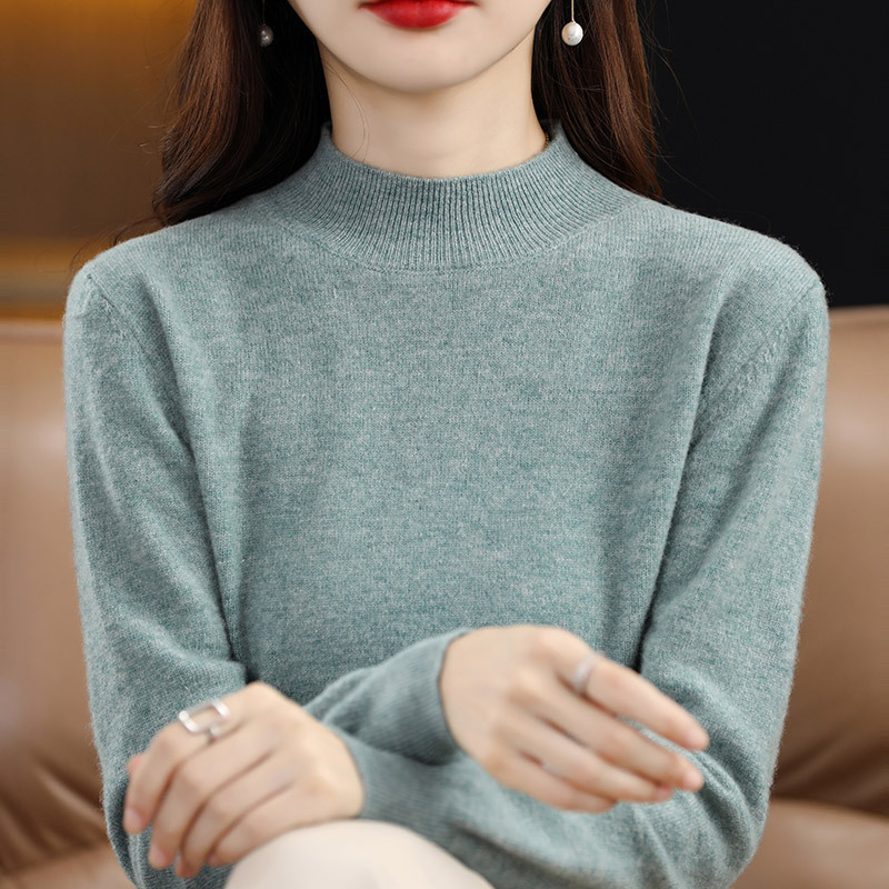 精巧裁ち 無地 カジュアル シンプル 長袖 ニット