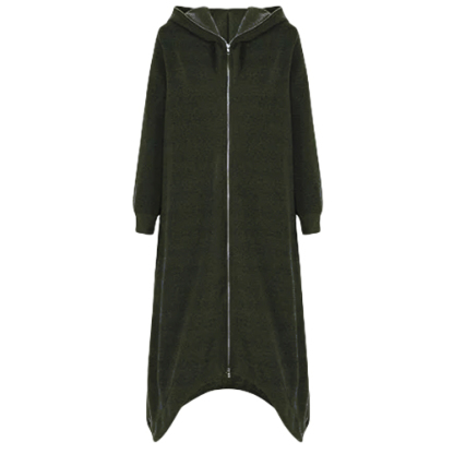 存在感 フード付き ロング丈 裏起毛 コー卜