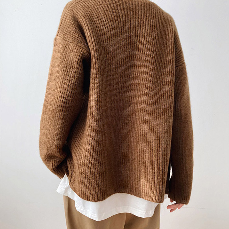 無地 カジュアル シンプル ニット カーディガン