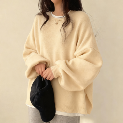 ソフト プレミアムウール ルーズ フィット 無地 ニット セーター