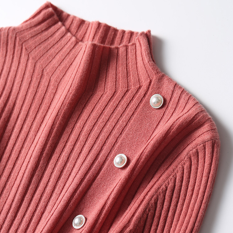 大活躍 ボタン付き 無地 カジュアル ニットワンピース