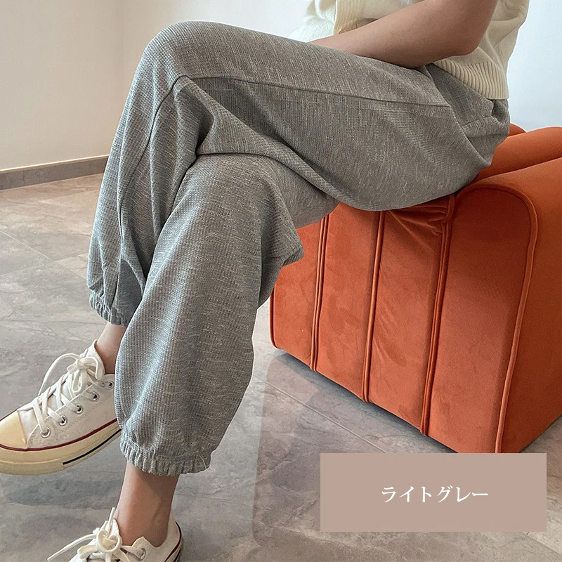 取り入れたい 無地 ハイウエスト スウェット パンツ