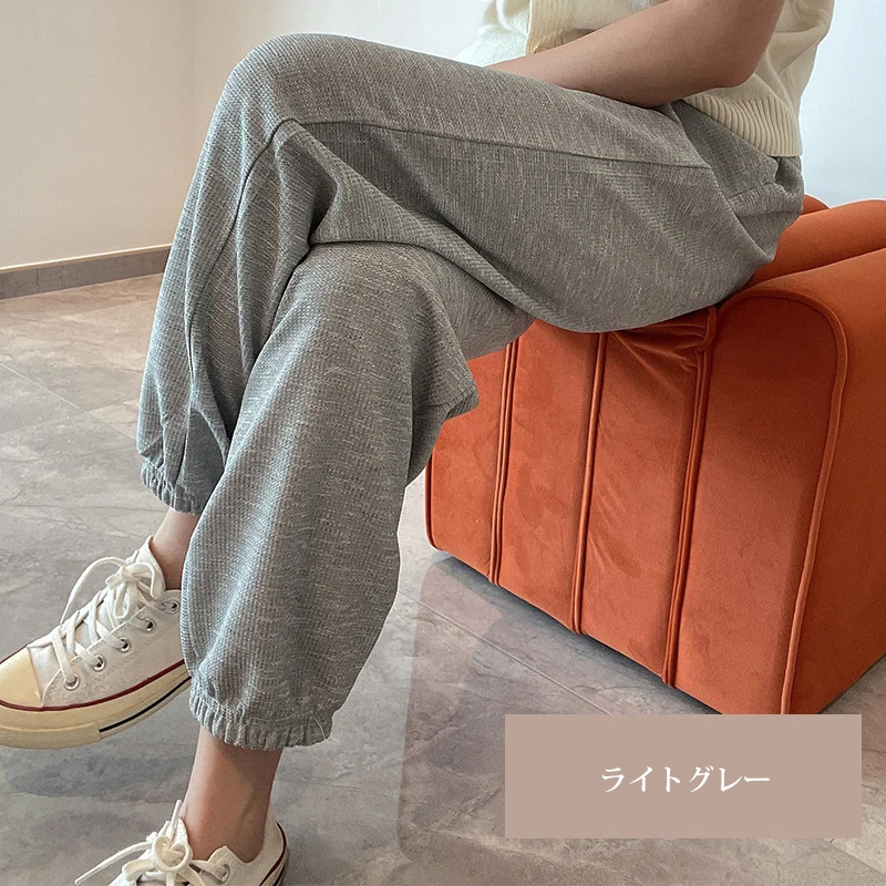 取り入れたい 無地 ハイウエスト スウェット パンツ