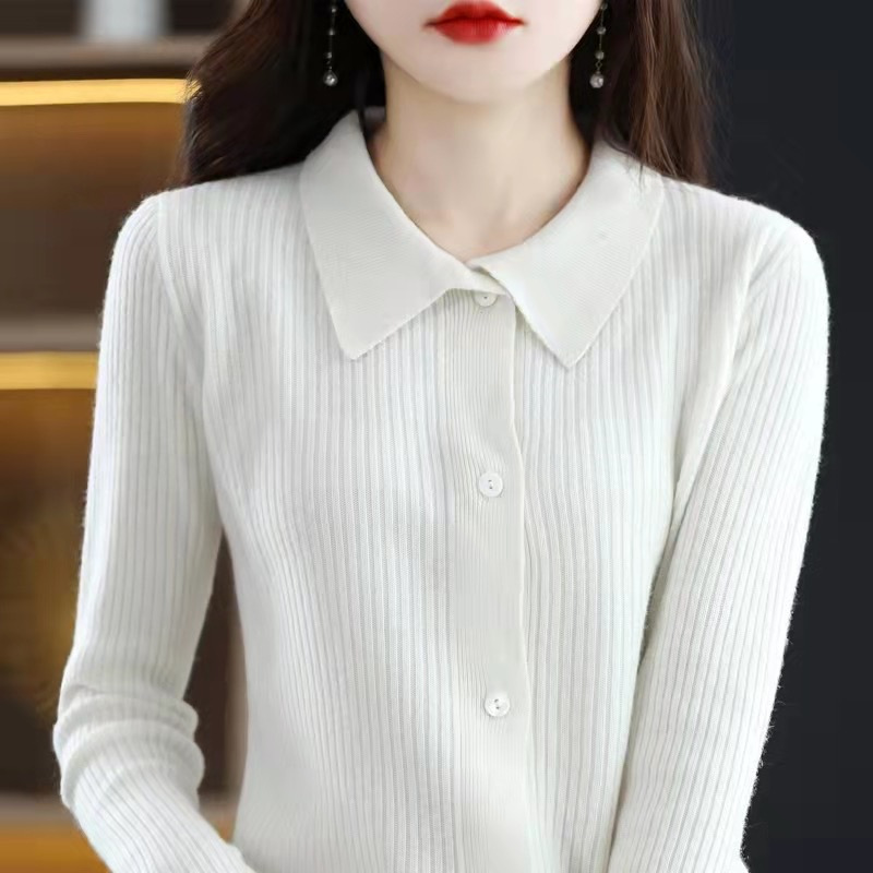 レディース 無地 ニット カーディガン