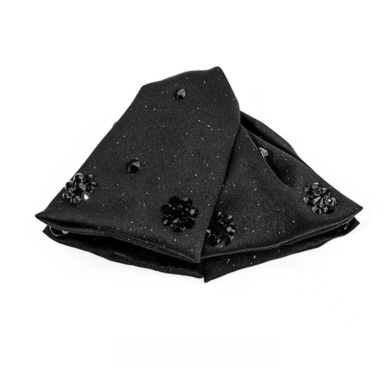 精巧裁ち 質感注目させ 無地 リボン ヘアピン