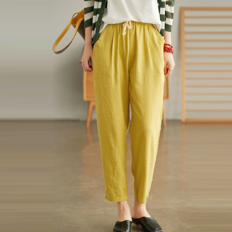 ロング丈 ハイウエスト レギュラー丈 Vネック 無地 カジュアル   シンプル パンツ