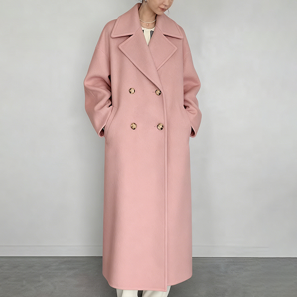 着瘦せ効果のある 無地 カジュアル シンプル ウール コート