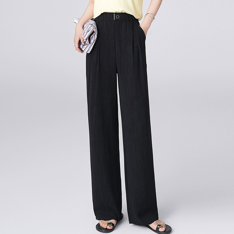 アイスシルク ハイウエスト ストレート パンツ