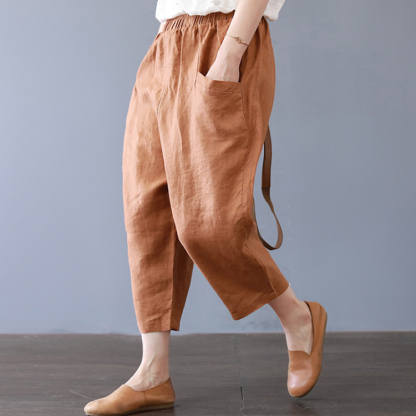 女っぽい レディース 無地 七分丈 ワイドパンツ