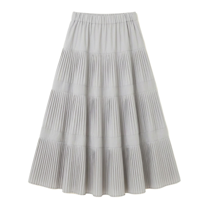 ハイウエスト 無地 カジュアル 秋冬用 プリーツ スカート