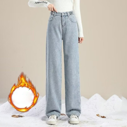 裏ボア付き防寒デニムパンツ