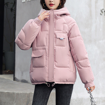 レディース ショート丈 フード付き ダウンジャケット