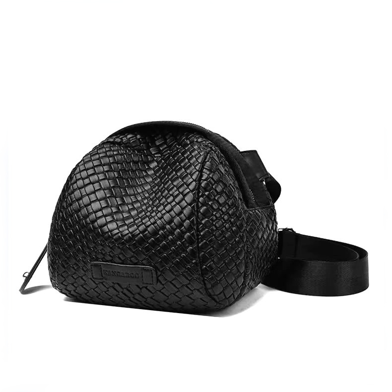 ファッション 編み込み本革 ショルダー バッグ