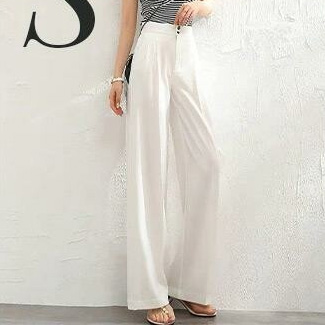 無地 カジュアル シンプル ハイウエスト パンツ