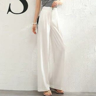 無地 カジュアル シンプル ハイウエスト パンツ