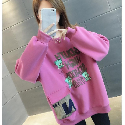 プリント カジュアル シンプル 裏起毛 スウェット