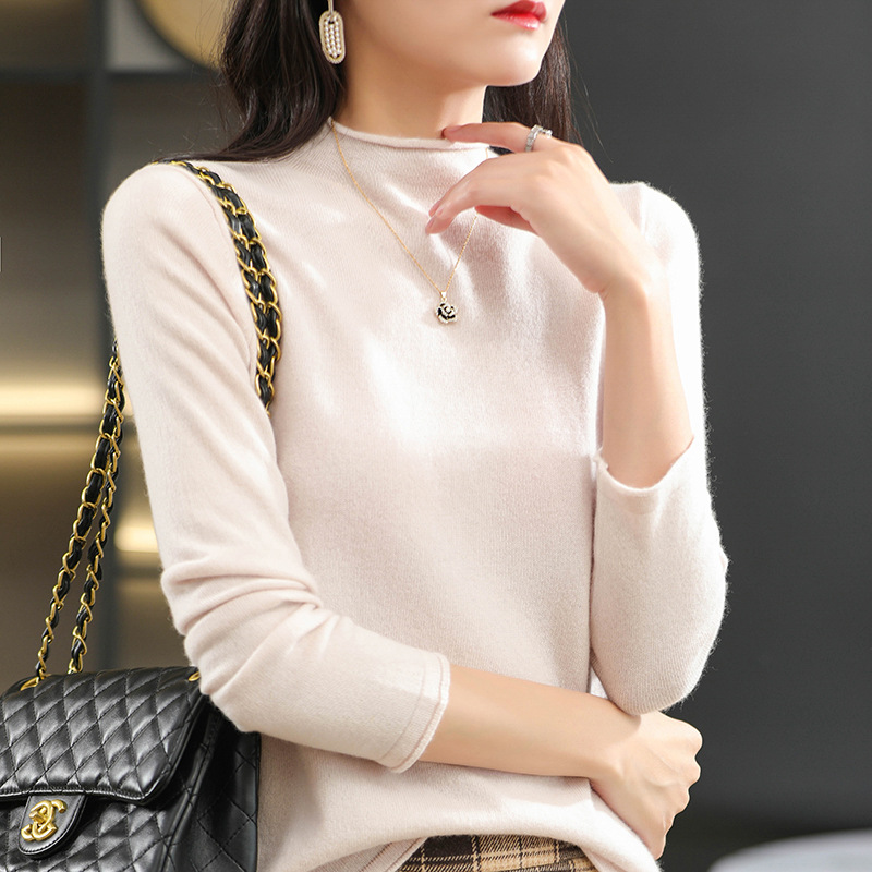 着回し可能 ハイネック 無地 セーター