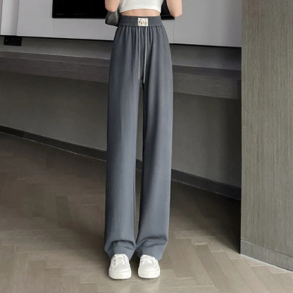 女性らしい印象 無地 ジュアル シンプル ワイドパンツ