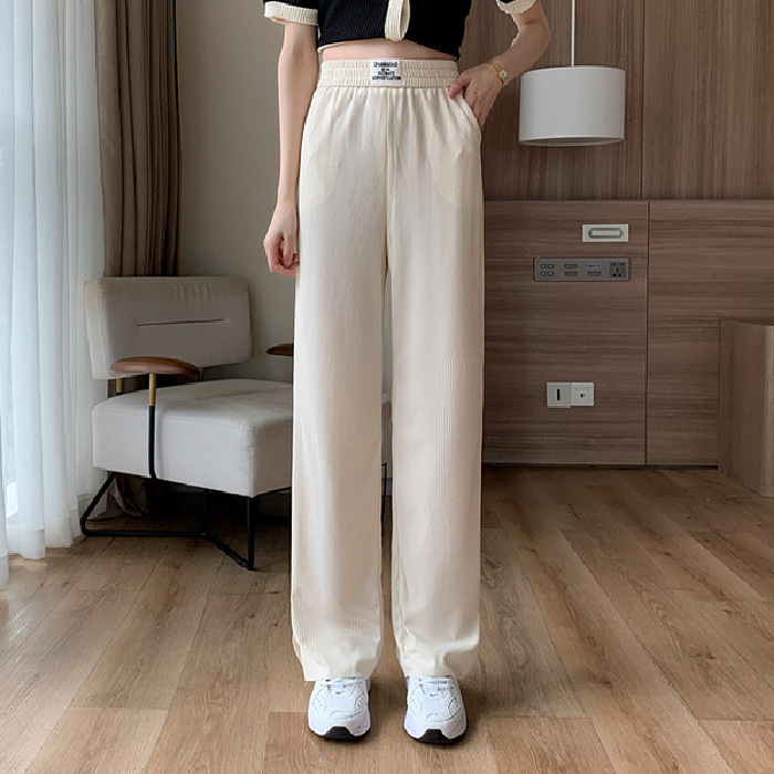 女性らしい印象 無地 ジュアル シンプル ワイドパンツ