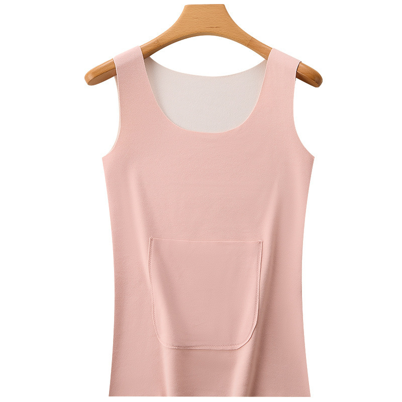 無地 カジュアル シンプル ポケット 保温 ベスト