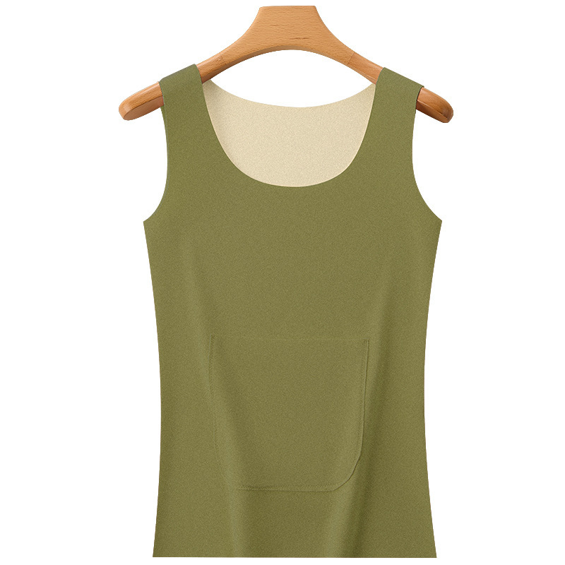 無地 カジュアル シンプル ポケット 保温 ベスト