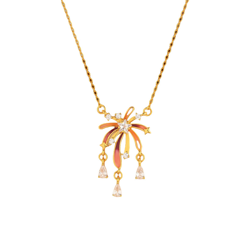 花火モチーフのエレガントネックレス