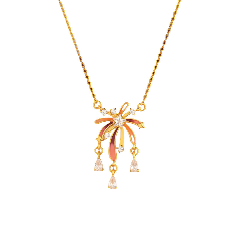 花火モチーフのエレガントネックレス