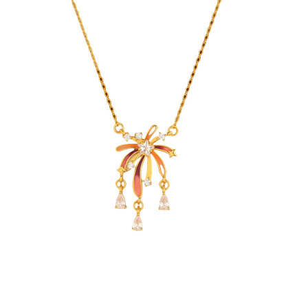 花火モチーフのエレガントネックレス