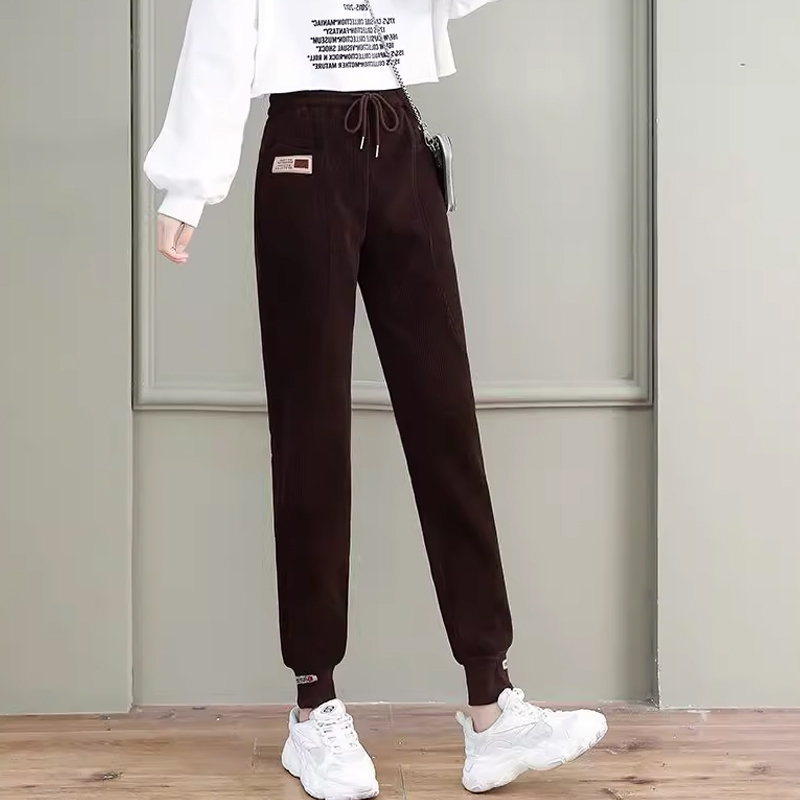 ハイウエスト シェニール 裏起毛 ジョガーパンツ