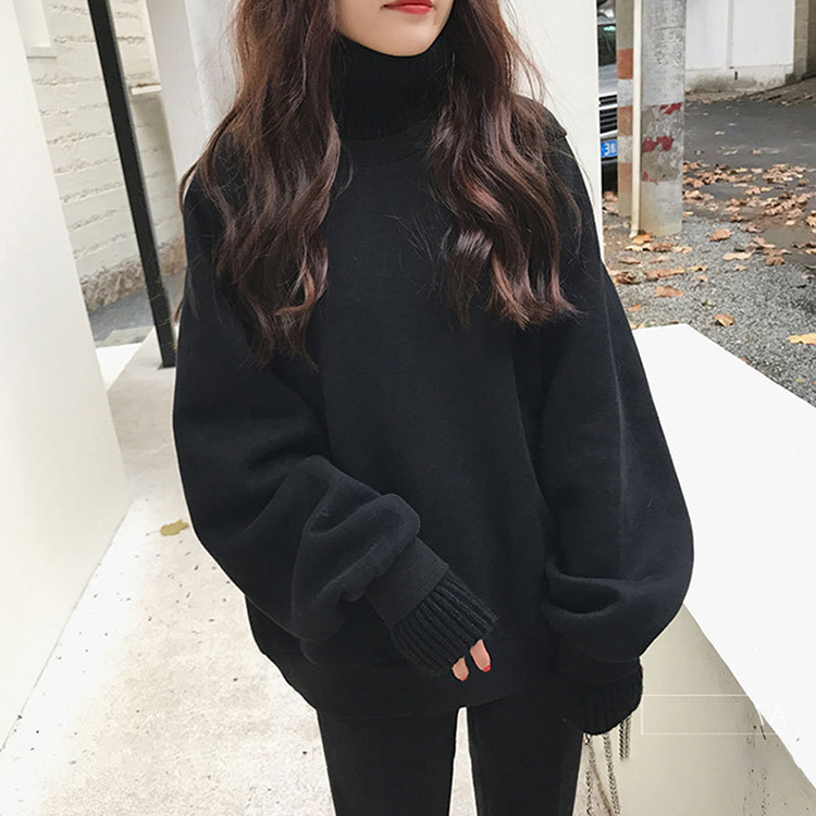 手触り良く 無地 カジュアル シンプル 長袖 スウェット