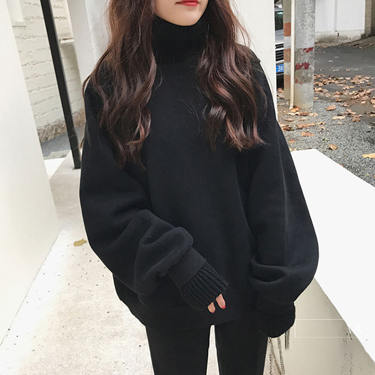 手触り良く 無地 カジュアル シンプル 長袖 スウェット