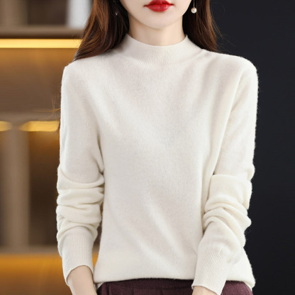 精巧裁ち 無地 カジュアル シンプル 長袖 ニット