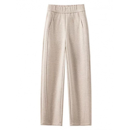 ルーズ 無地 レトロ ハイウエスト ワイドパンツ