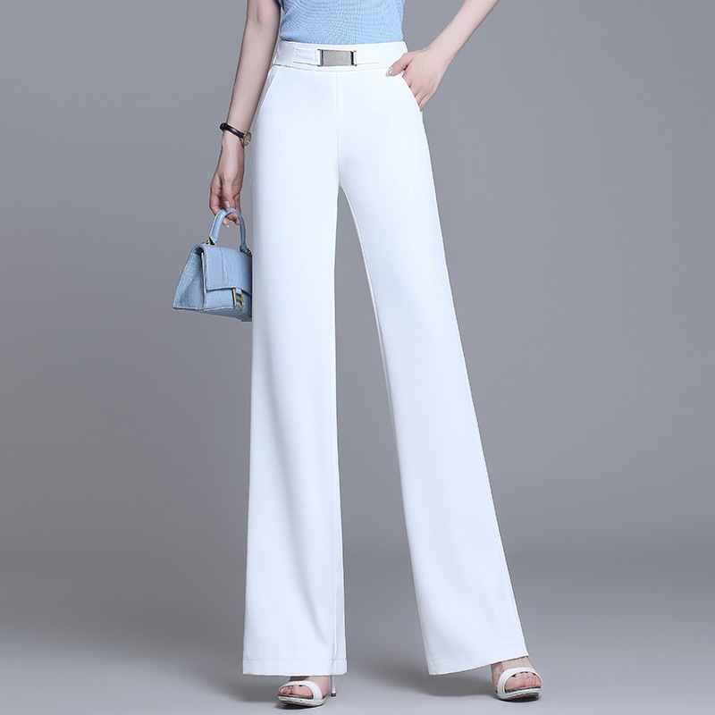 接触冷感・ハイウエスト 無地 カジュアル シンプル ガウチョパンツ