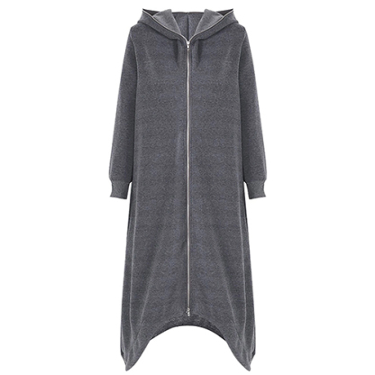 存在感 フード付き ロング丈 裏起毛 コー卜