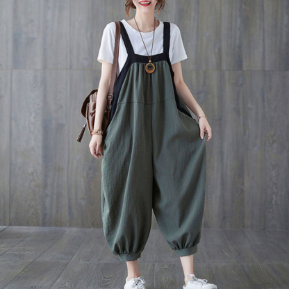 ゆったり エレガント 無地 カジュアル オーバーオール